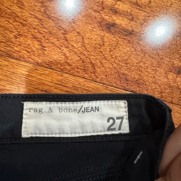 Rag & Bone Mid Rise Soft Twill Skinny Legging Jeans Black Plush Sz 27 - Picture 3 of 4